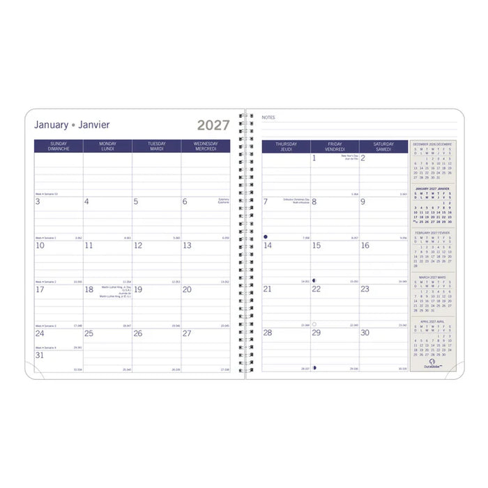 DuraGlobe™ Monthly Planner, 2027, Bilingual (C230.81BT-27)