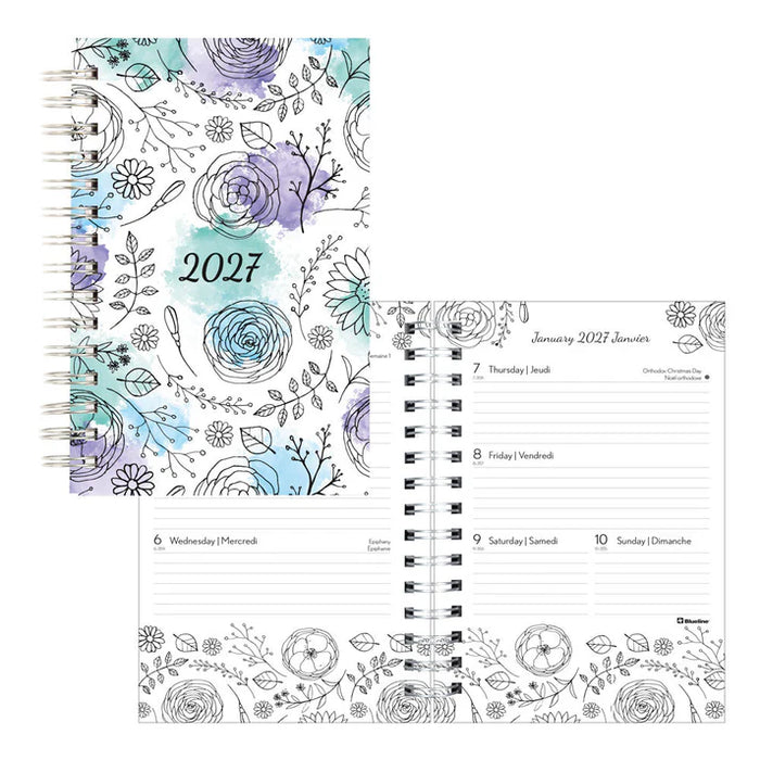 Planner-Weekly/Monthly, Wire 8X5 Doodleplan Botanica 2027 (C2910B.01-27)