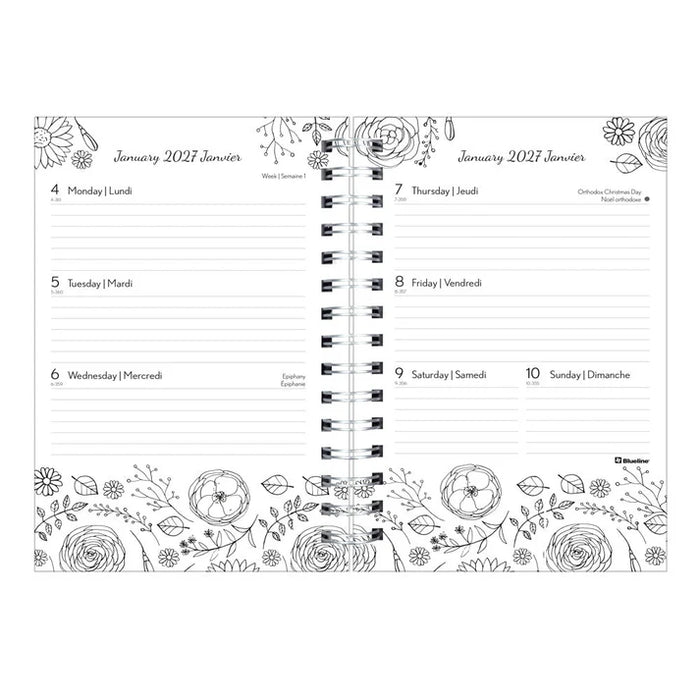 Planner-Weekly/Monthly, Wire 8X5 Doodleplan Botanica 2027 (C2910B.01-27)