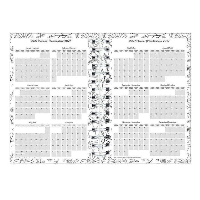 Planner-Weekly/Monthly, Wire 8X5 Doodleplan Botanica 2027 (C2910B.01-27)