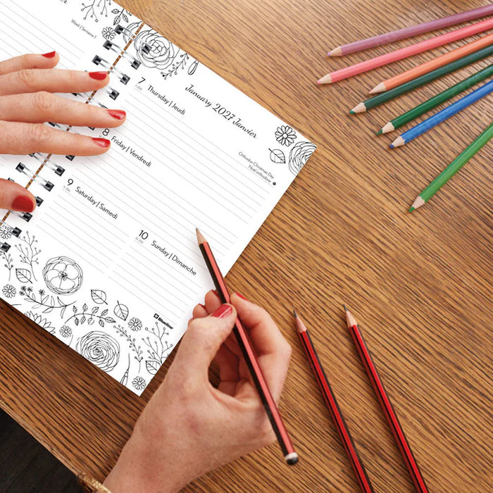 Planner-Weekly/Monthly, Wire 8X5 Doodleplan Botanica 2027 (C2910B.01-27)