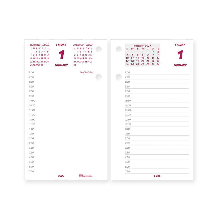 Calendar Refill-Daily 6X3-1/2 English  2027 (C2R-27)