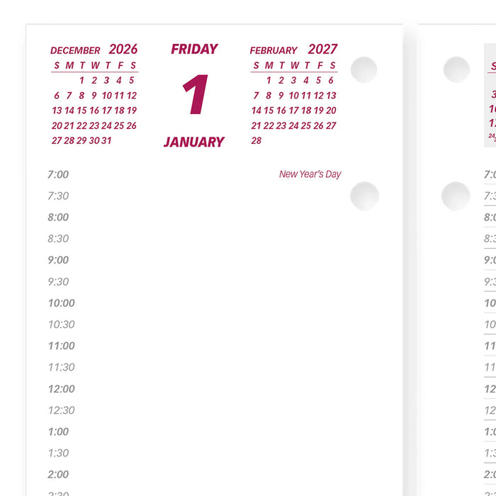 Calendar Refill-Daily 6X3-1/2 English  2027 (C2R-27)