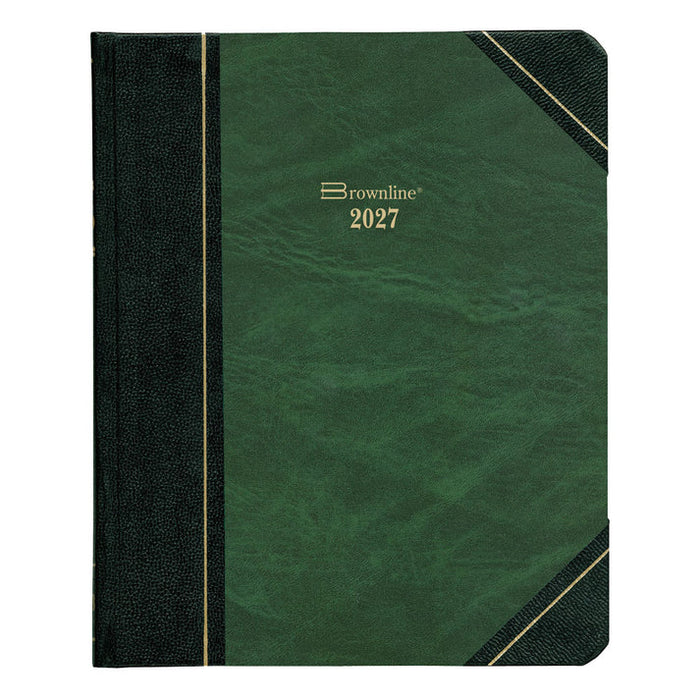 Brownline 2027 Planner-Daily, Hard 8-1/8X6-9/16 1/2 Hour Green English (C517F-27)