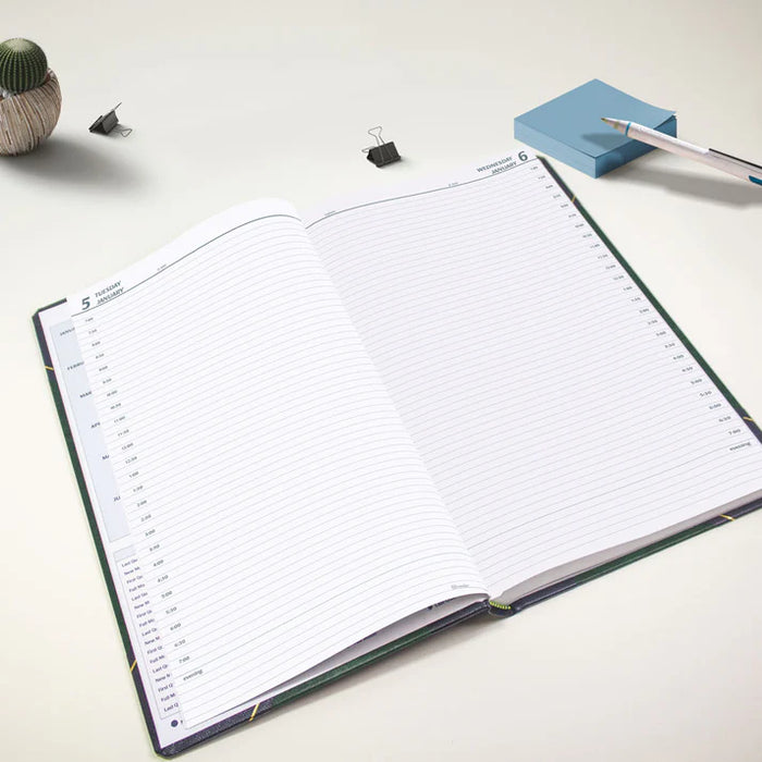 Brownline Planner-Daily, Hard 13-3/8X8" 1/2 Hour Green Bilingual 2027 (C530F-27)