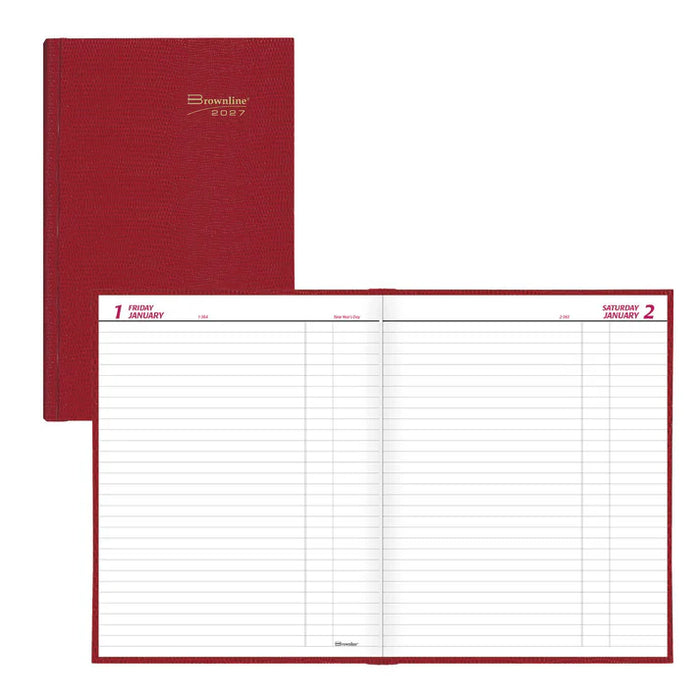 Planner-Daily, Hard 10X7-7/8 Cash Red, English 2027 (C550.RED-27)