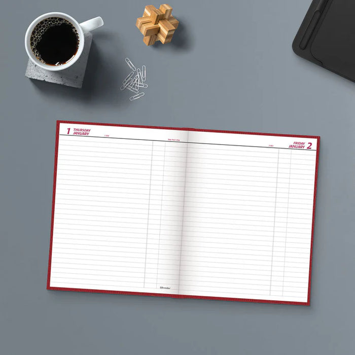 Planner-Daily, Hard 10X7-7/8 Cash Red, English 2027 (C550.RED-27)