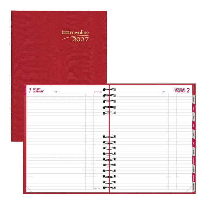 Planner-Daily, Coilpro 10X7-7/8 Red, English 2027 (C550C.RED-27)