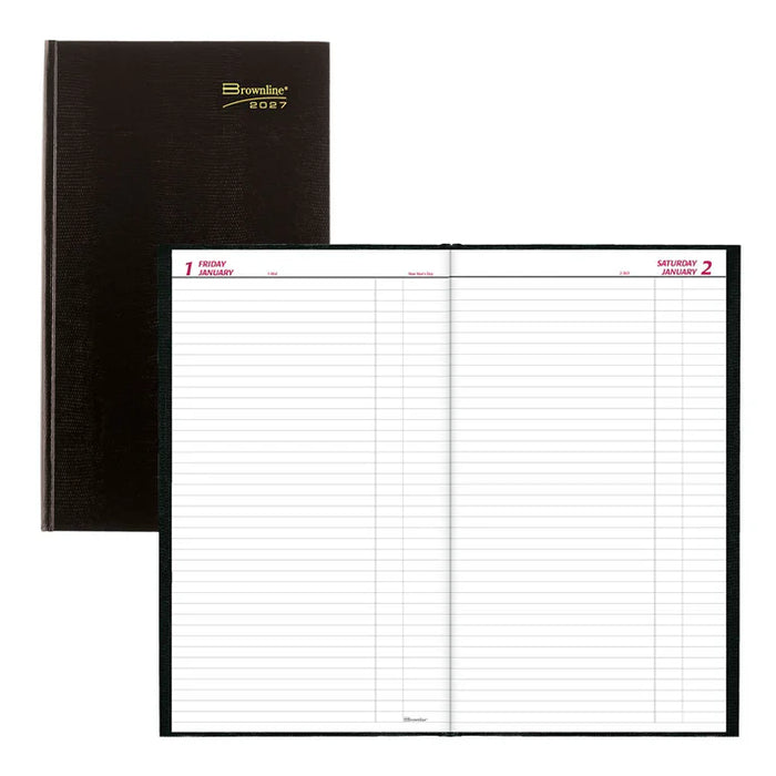 Planner-Daily, Hard 13-3/8X7-7/8 Cash Black, English 2027 (C551.BLK-27)