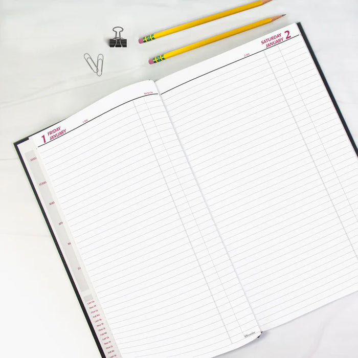 Planner-Daily, Hard 13-3/8X7-7/8 Cash Black, English 2027 (C551.BLK-27)