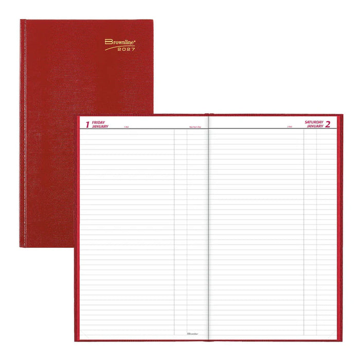 Planner-Daily, Hard 13-3/8X7-7/8 Cash Red, English 2027 (C551.RED-27)