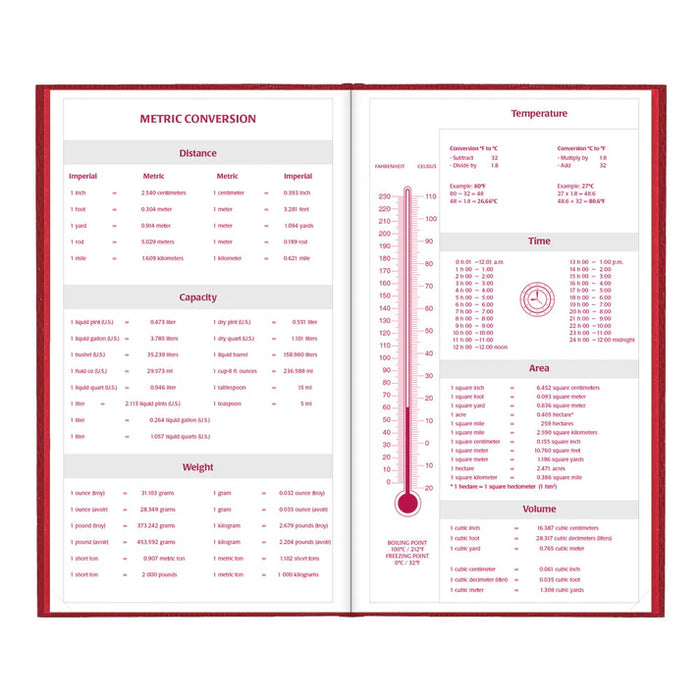 Planner-Daily, Hard 13-3/8X7-7/8 Cash Red, English 2027 (C551.RED-27)
