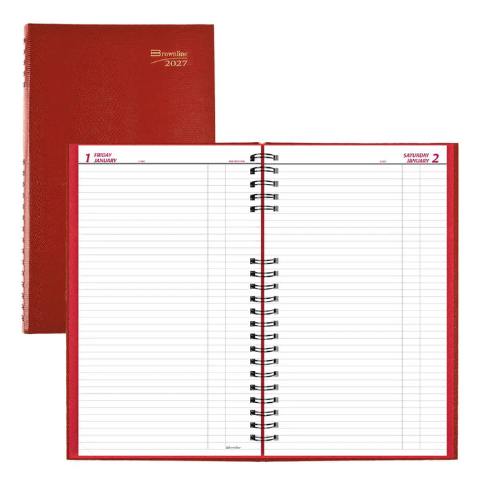 Planner-Daily, Coilpro 13-3/8X7-7/8 Cash Red, English 2027 (C551C.RED-27)