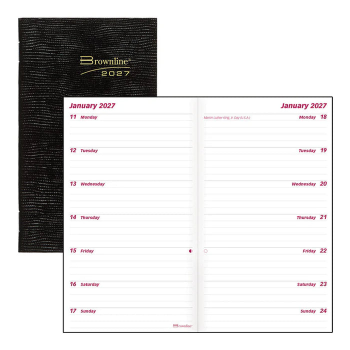 Planner-2 Week, Stitched 6X3-1/2 Black, English 2027 (C5626.81Z-27)