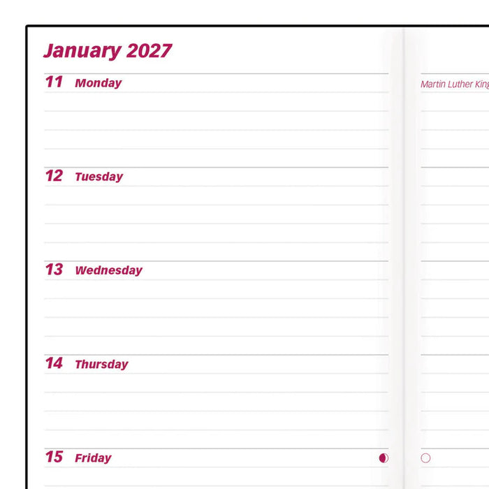 Planner-2 Week, Stitched 6X3-1/2 Black, English 2027 (C5626.81Z-27)