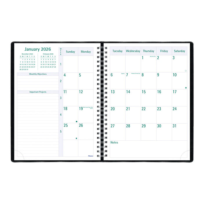 Planner-Weekly/Monthly 10-1/4X7-5/8 Black, English 2026