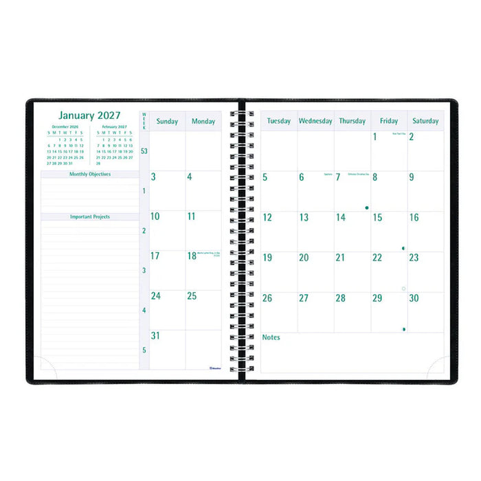 Planner-Weekly/Monthly 10-1/4X7-5/8 Black, English 2027 (C5900.81-27)