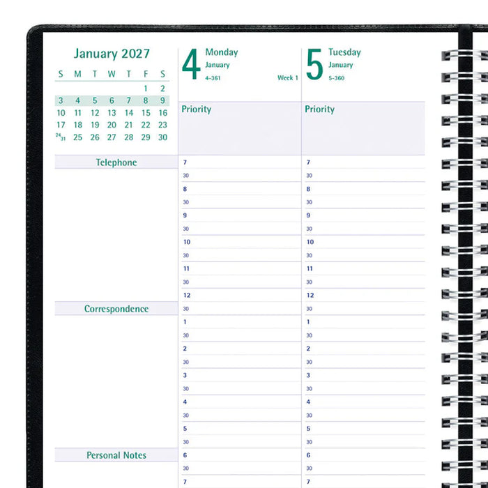 Planner-Weekly/Monthly 10-1/4X7-5/8 Black, English 2027 (C5900.81-27)