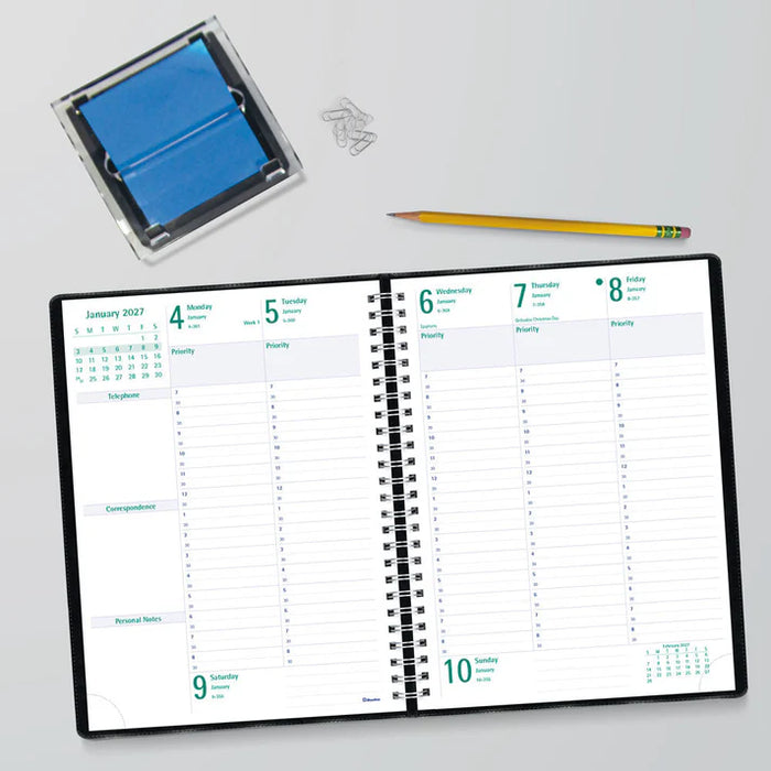Planner-Weekly/Monthly 10-1/4X7-5/8 Black, English 2027 (C5900.81-27)