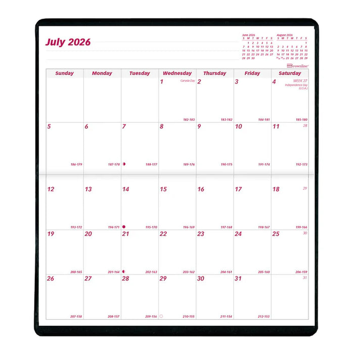 18-Month Pocket Planner, Assorted Colours, 2026-2027, English (CA12.AST-27)