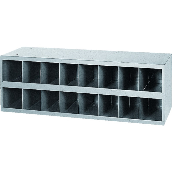 Storage Bin-Steel Cabinet 33-3/4 X 12 X 11-1/2, 16 Bin Grey