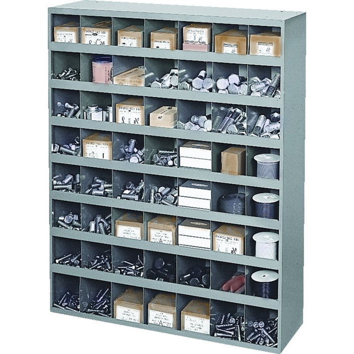 Storage Bin-Steel Cabinet 33-3/4 X 12 X 42, 56 Bin Grey