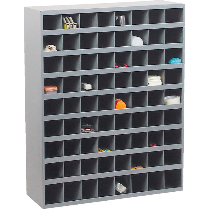 Storage Bin-Steel Cabinet 33-3/4 X 12 X 42, 72 Bin Grey