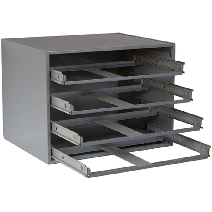 Compartment Box Cabinet-Steel 20 X 15-3/4 X 15, 4 Slots Grey
