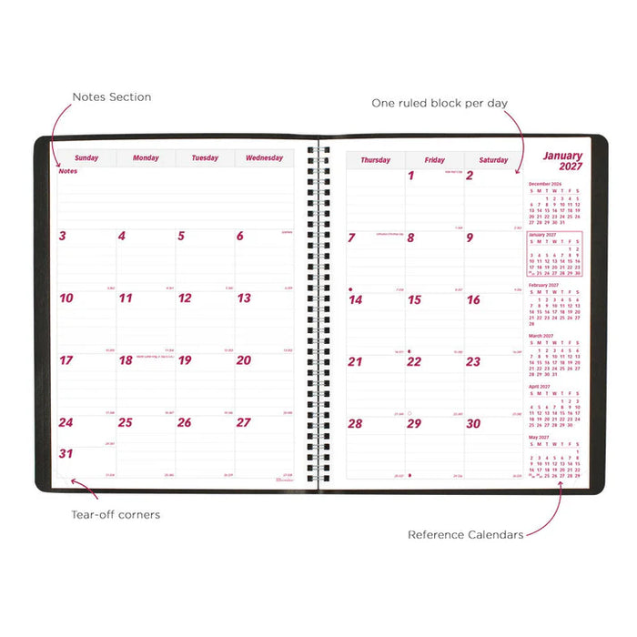 Essential Monthly Planner, 2027, English, 14 Months (CB1262.BLK-27)