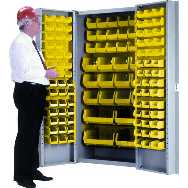 Storage Bin Cabinet-Combination Yellow Bins
