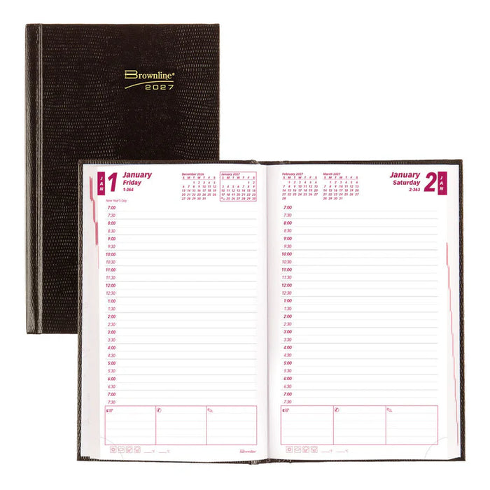 Traditional Daily/Monthly Appointment Book, 2027, English, Black (CB634.BLK-27)