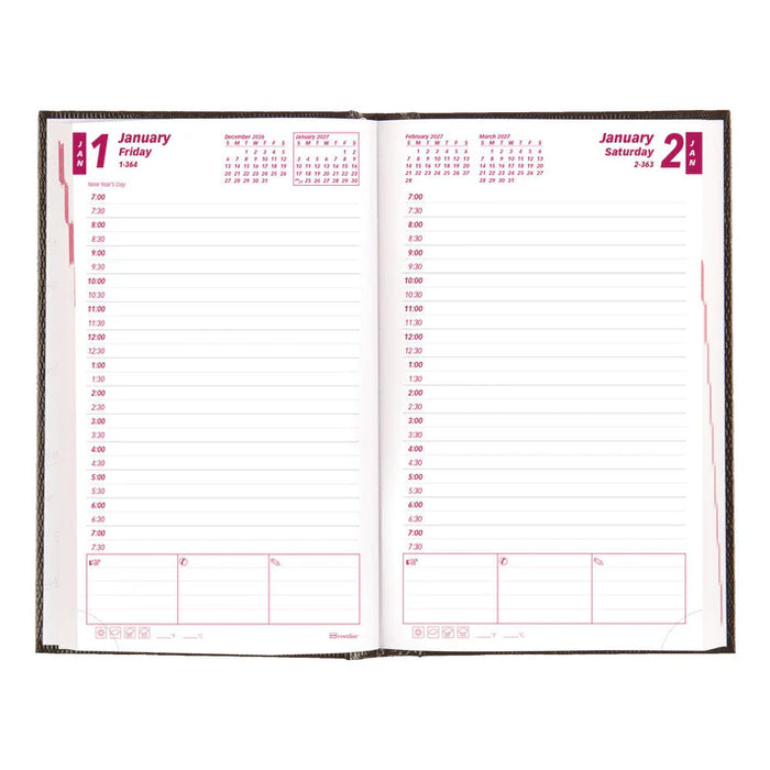 Traditional Daily/Monthly Appointment Book, 2027, English, Black (CB634.BLK-27)
