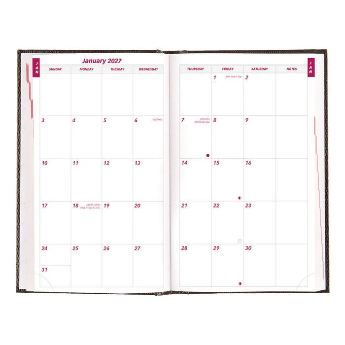 Traditional Daily/Monthly Appointment Book, 2027, English, Black (CB634.BLK-27)