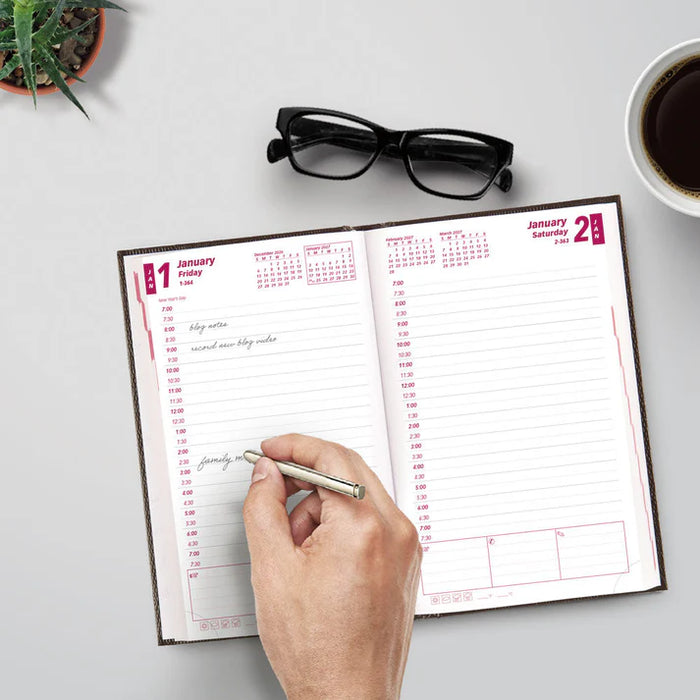Traditional Daily/Monthly Appointment Book, 2027, English, Black (CB634.BLK-27)