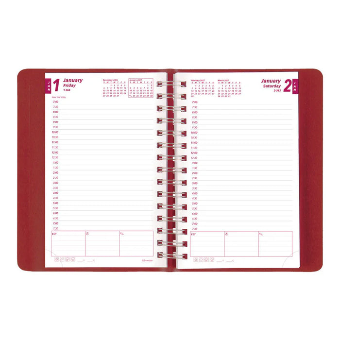 Essential Daily/Monthly Appointment Book, 2027, English RED (CB634W.RED-27)