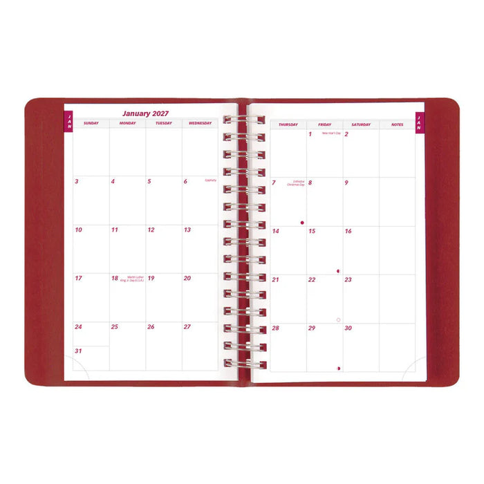 Essential Daily/Monthly Appointment Book, 2027, English RED (CB634W.RED-27)