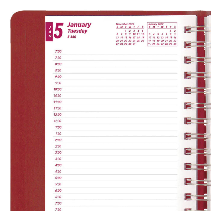 Essential Daily/Monthly Appointment Book, 2027, English RED (CB634W.RED-27)