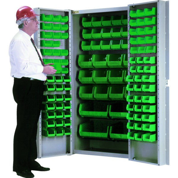 Storage Bin Cabinet-Combination Green Bins