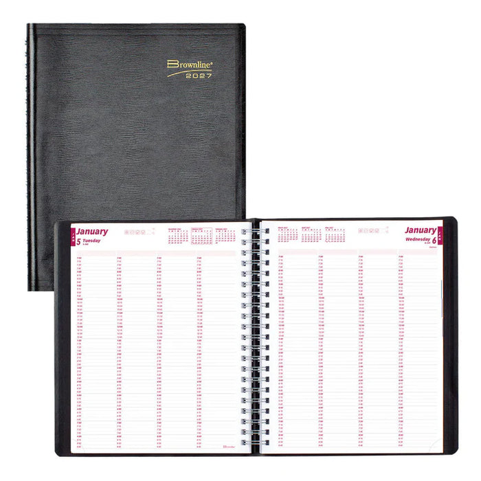 Essential Daily Four-Column Appointment Book, 2027, English, Black (CB960.BLK-27)