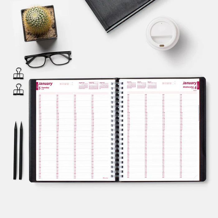Essential Daily Four-Column Appointment Book, 2027, English, Black (CB960.BLK-27)