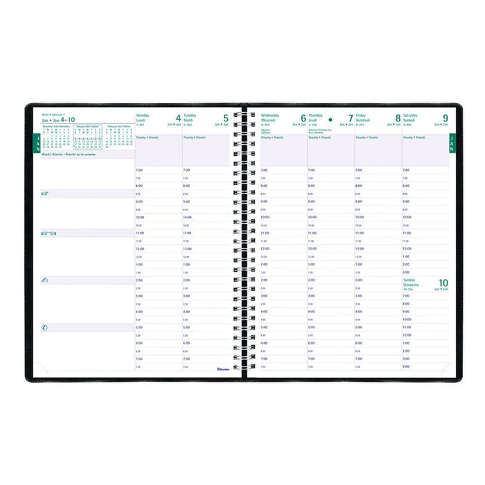 Timanager® 13-Month Weekly/Monthly Appointment Book, 2027, Bilingual, Black (CBBM2.BLK-27)