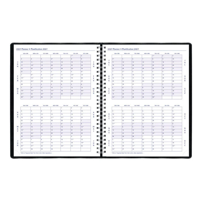 Timanager® 13-Month Weekly/Monthly Appointment Book, 2027, Bilingual, Black (CBBM2.BLK-27)