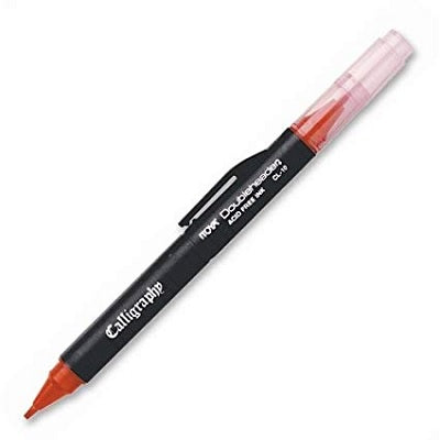 Calligraphy Marker Double Ended, Red