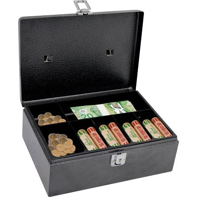Cash Box-7 Compartment Removable Tray With Latch Lock