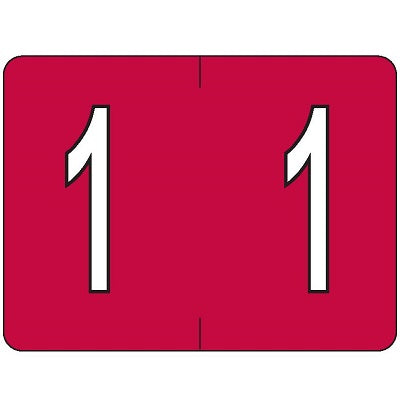 Labels-Numeric Colour Code, 1 Red