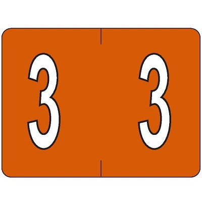 Labels-Numeric Colour Code, 3 Dark Orange