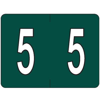 Labels-Numeric Colour Code, 5 Dark Green