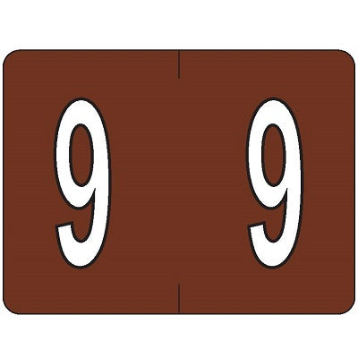 Labels-Numeric Colour Code, 9 Dark Brown