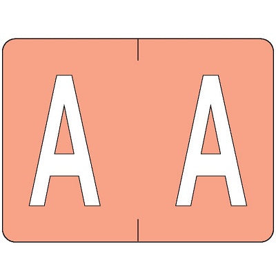Labels-Alphabetic Colour Code, A Salmon Pink