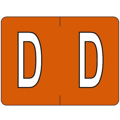 Labels-Alphabetic Colour Code, D Dark Orange